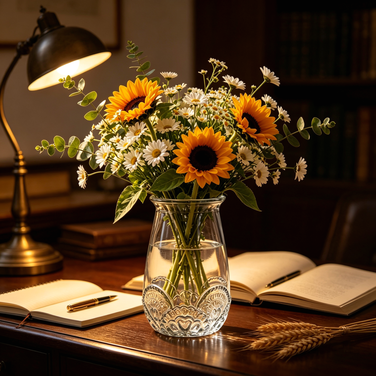 Embossed Clear Round Glass Vase 13 × 21 cm for Floral Arrangements and Wedding Decor